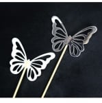 Пеперуда топер сребро металик,12 броя