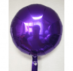 Фолиев балон лилав металик кръг, 43 см