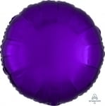 Фолиев балон лилав металик кръг, 43 см