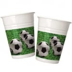 Парти чаши пластмаса Футбол трева - 200 мл, 8 бр