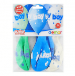 Балони за бебешко парти It's a Boy - бебе момче 33 см в бяло, синьо и мента, 5 броя