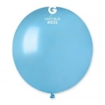 Кръгъл син балон светлосин металик 48 см GM150/35