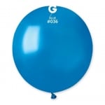 Кръгъл балон син металик 48 см GM150/36