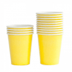 Жълти картонени чаши, светложълти, 10 броя