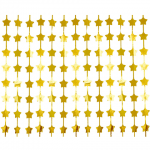 Бляскава завеса от ресни звезди, злато металик, 100 х 200 см