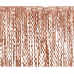 Бляскава завеса от ресни на вълнички, розово злато металик фолио, 100 х 200 см