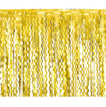 Бляскава завеса от ресни на вълнички, злато металик фолио, 100 х 200 см