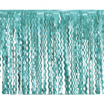 Бляскава завеса от ресни на вълнички, тюркоаз син металик фолио, 100 х 200 см