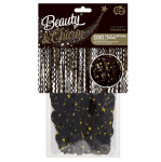 Декоративна завеса от ресни на вълнички, черна на златни звездички, фолио, 100 х 200 см