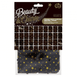 Декоративна завеса от квадрати, черна на златни звездички, фолио, 100 х 200 см