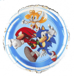 Фолиев балон Соник Таралежа Sonic the Hedgehog, кръг 43 см