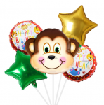 Комплект балони с маймунка за рожден ден сафари джунгла животни, 5 броя вар. 2