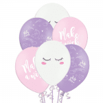 Латексови балони Еднорог Make a wish, 6 броя