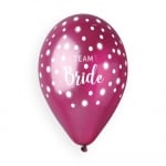 Балони за моминско парти Team Bride микс розово-лилави, 10 броя