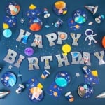 Парти космос банер Happy Birthday, 220 х 16 см