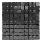 Панел за пайетена фонова стена, 100 квадратчета, черна, черен гръб, 30 х 30 см
