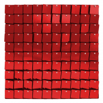 Панел за пайетена фонова стена, 100 квадратчета, червен, черен гръб, 30 х 30 см