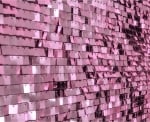 Панел за розова пайетена фонова стена, 100 квадратчета, светлорозов, черен гръб, 30 х 30 см