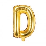 Фолиев балон буква D 35 см, злато