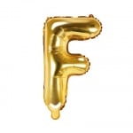 Фолиев балон буква F 35 см, злато