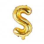 Фолиев балон буква S 35 см, злато