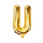 Фолиев балон буква U 35 см, злато