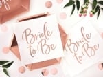 Бели салфетки за моминско парти надпис розово злато металик Bride to be, 20 броя