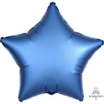 Фолиев балон звезда син сатен, лазур, 43 см