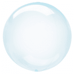 Балон кристал сфера прозрачен с цвят, син, pvc 45-56 см