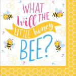 Малки салфетки с пчелички What will bee?, разкриване пола на бебето, 16 броя
