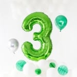 Зелен фолиев балон цифра 3, тройка, 100 см