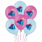Балони латекс принт Елза, Анна Замръзналото Кралство Frozen - 6 бр., 27.5 см
