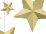 Декоративни хартиени звезди злато металик, микс 6 размера, 6 броя