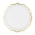 Малки бели чинийки, златен кант, 6 броя