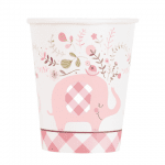 Чаши със слонче Floral Elephant бебешко парти момиче, 8 броя