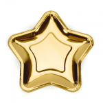 Малки чинийки звезда злато металик 18 см, 6 броя