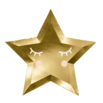 Златни чинийки във форма на звезда с очички Little Star, 6 броя