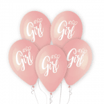 Розови балони за бебешко парти момиче It's a Girl, 5 броя
