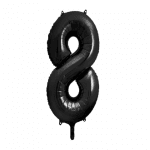 Фолиев балон цифра 8 черен, 100 см