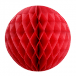 Червена хартиена топка тип пчелна пита, 28 см