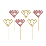 Топери розови и златни диаманти, моминско парти, 6 броя