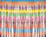 Завеса ресни за фонова стена, цветни вълни, 100 х 200 см