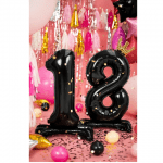 Сет балони фолиеви цифри 18-и рожден ден, 18 години, черни, стоящи