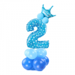 Син комплект балони за композиция с цифра 2, двойка, втори рожден ден
