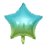 Фолиев балон звезда омбре, синьо-зелен, 45 см