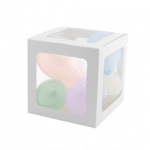 Бяла прозрачна кутия за балони, 1 брой, 24.5 х 24.5 см