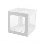 Бяла прозрачна кутия за балони, 1 брой, 24.5 х 24.5 см