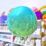Фолиев балон сфера омбре, синьо-зелен, 50 см