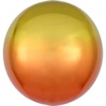 Фолиев балон сфера омбре жълто-оранжев