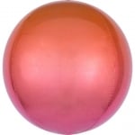 Фолиев балон сфера омбре оранжево-червен